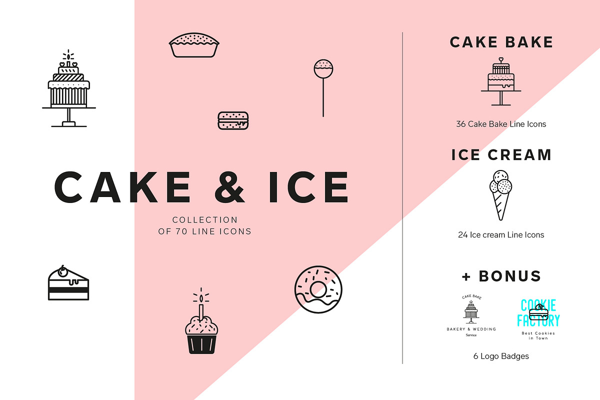 Cakes and Ice cream icon set in Birthday Icons - product preview 8