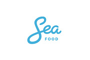 Sea food lettering vector inscription
