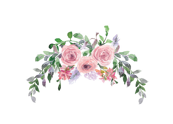 Hand Painted Watercolor Blush Rose in Illustrations - product preview 3
