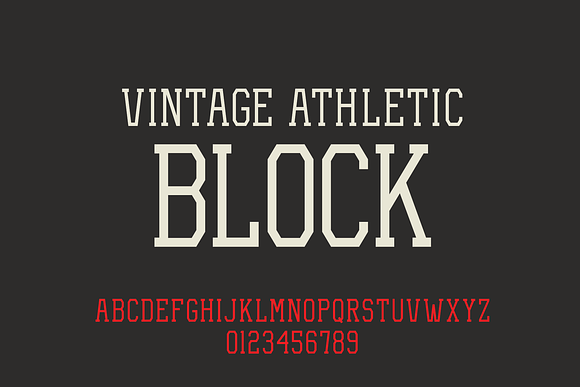 Vintage Athletic - Block Typeface in Block Fonts - product preview 1