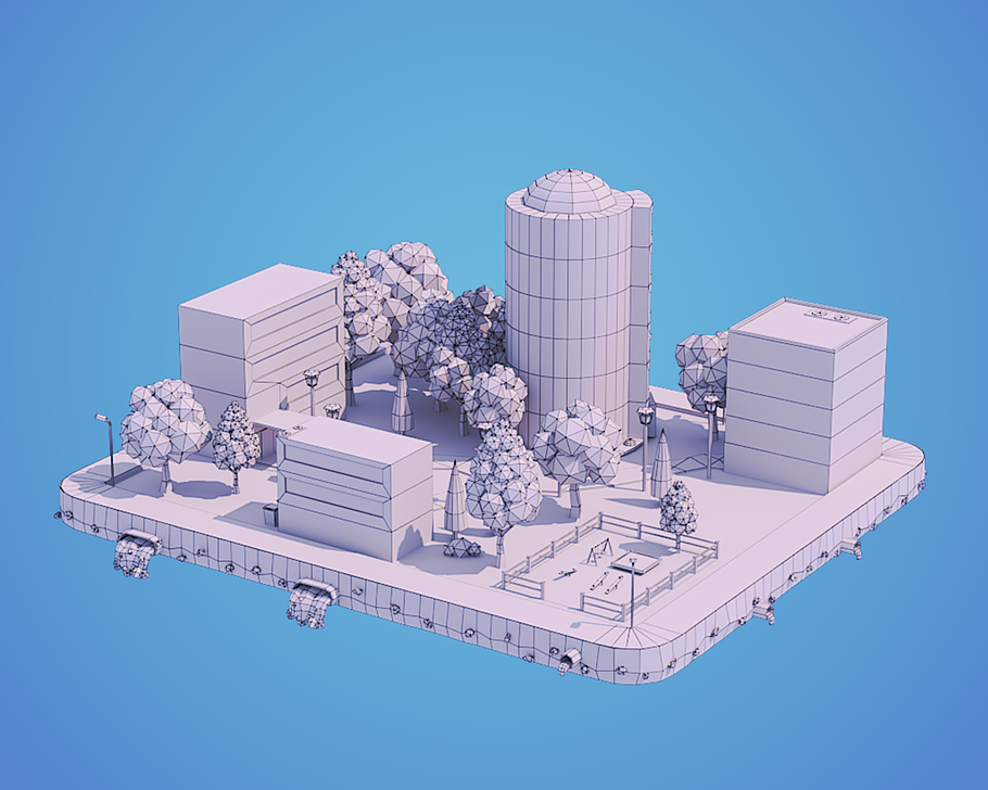 Low Poly City Block in Architecture - product preview 1