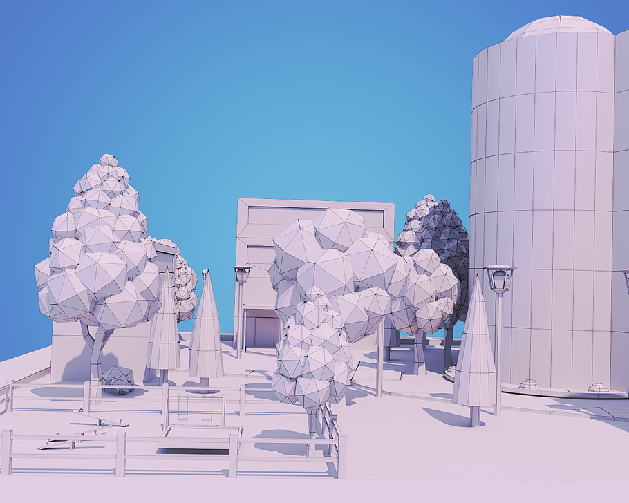 Low Poly City Block in Architecture - product preview 5