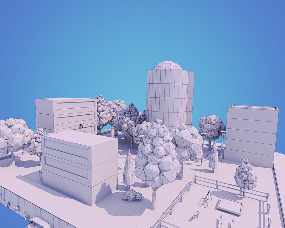 Low Poly City Block in Architecture - product preview 7