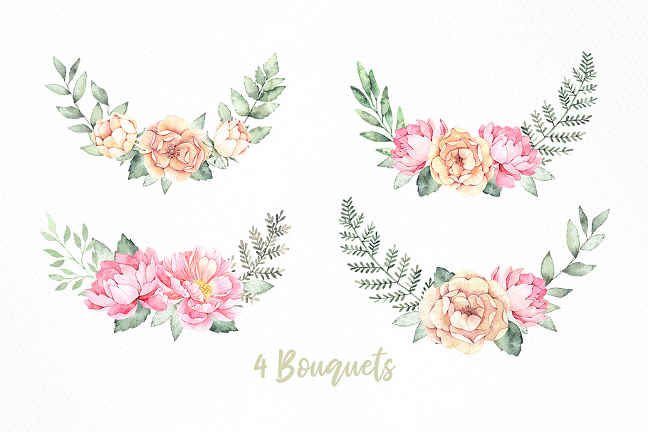 Spring is coming. Watercolor flowers in Illustrations - product preview 8