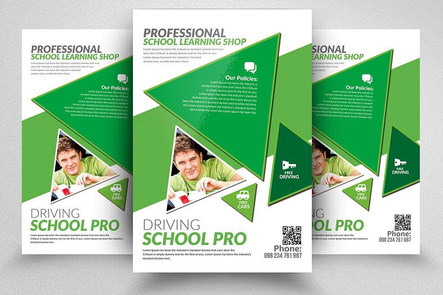 Driving School Print Flyers Template in Flyer Templates - product preview 8