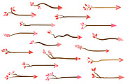 Cute tree branch arrow clipart set