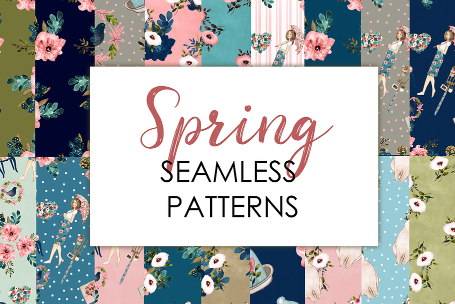 Spring Seamless patterns