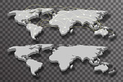 3d world map shadow light connection