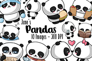 Kawaii Pandas Clipart
