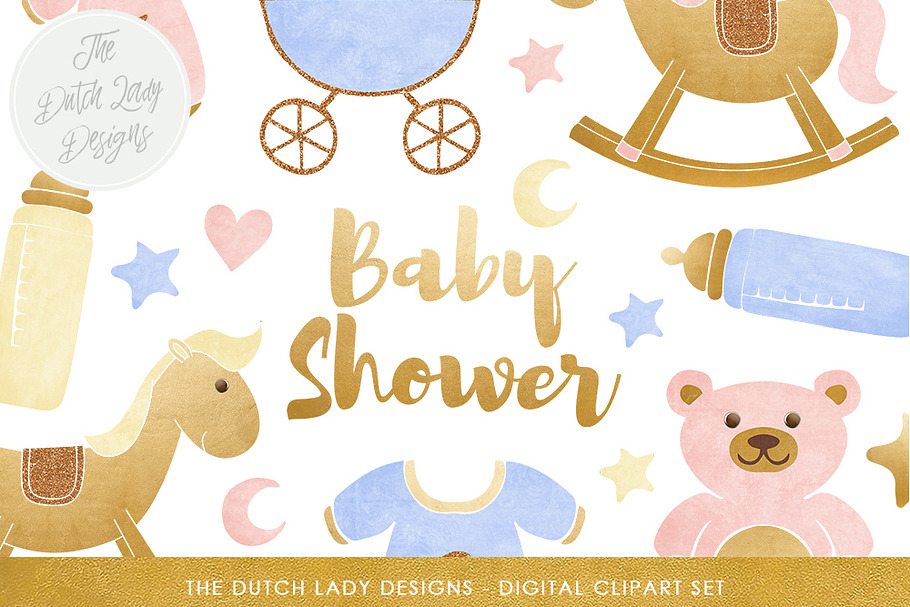 Baby Shower Clipart Set