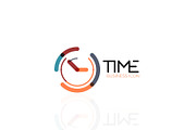 Vector abstract logo idea, time concept or clock business icon. Creative logotype design template