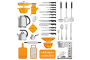 Kitchen Collection of Tableware and Appliances