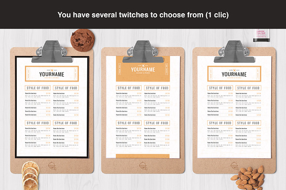 Classy Food Menu 8 Template in Brochure Templates - product preview 3