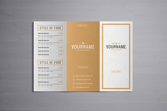 Classy Food Menu 8 Template in Brochure Templates - product preview 6