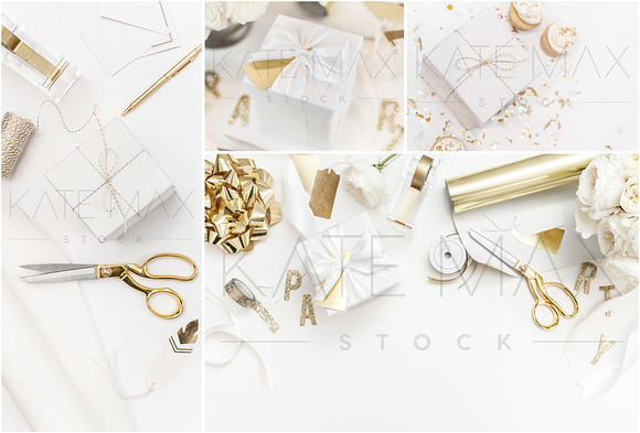 Gold Present Stock Photo Bundle in Product Mockups - product preview 1