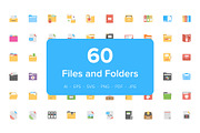60 Files and Folders Flat Icons
