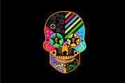 Skull vector neon colors 