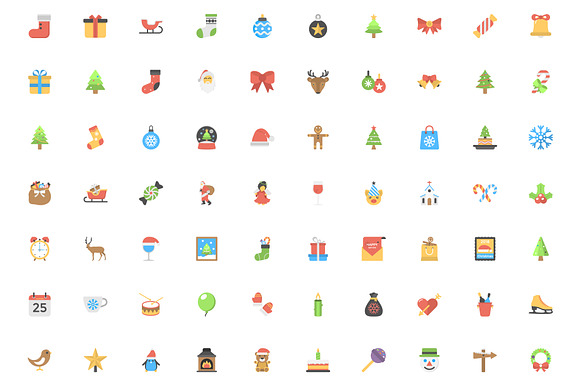 150 Christmas Flat Vector Icons  in Graphics - product preview 1