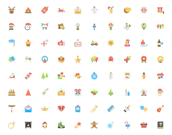 150 Christmas Flat Vector Icons  in Graphics - product preview 2