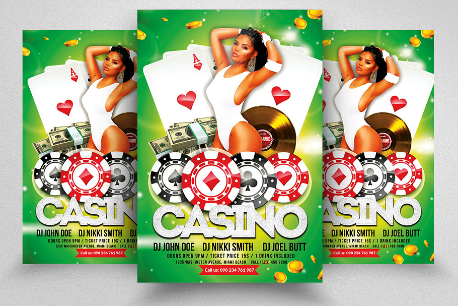 Casino Flyer Template in Postcard Templates - product preview 8
