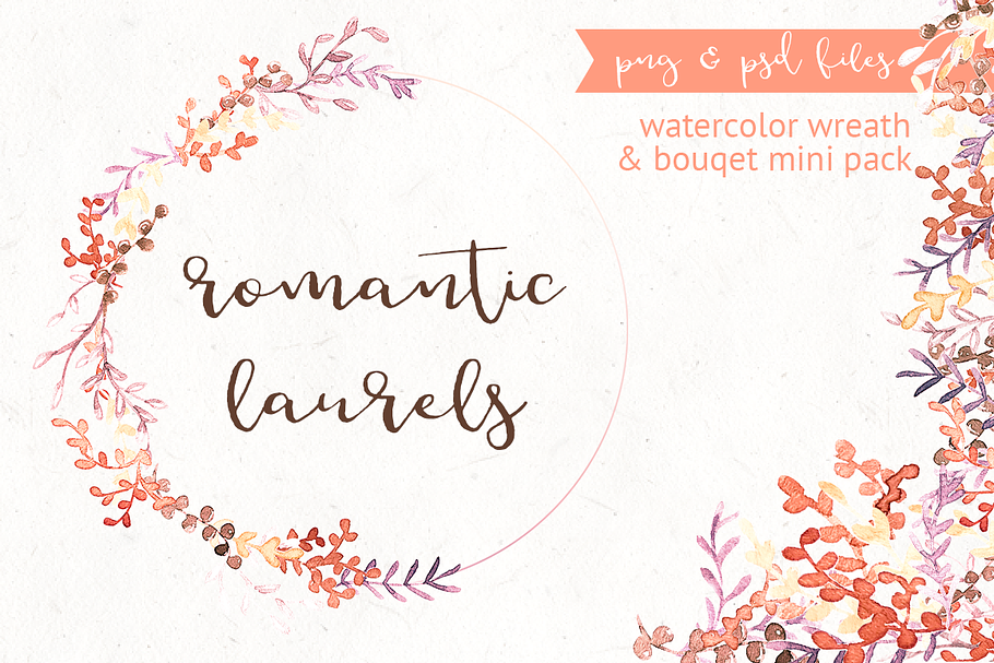 Romantic Laurels - Watercolor Pack in Illustrations - product preview 8