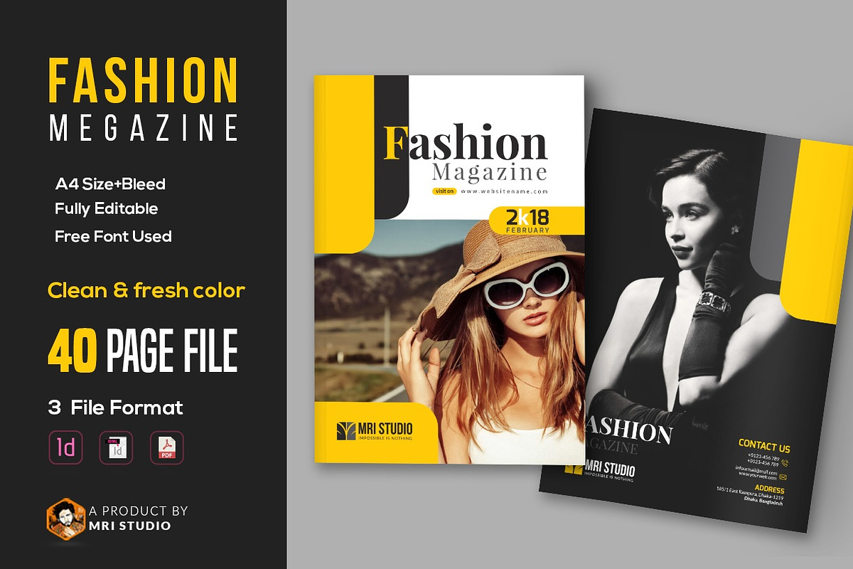 Fashion Magazine Template in Magazine Templates - product preview 8