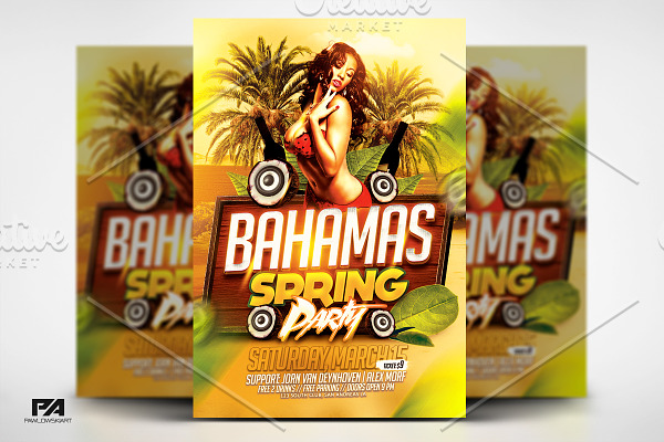 Bahamas Spring Party Flyer Template
