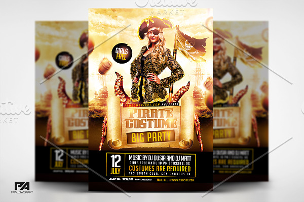 Pirate Costume Party Flyer Template