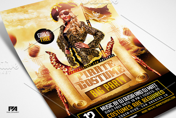 Pirate Costume Party Flyer Template in Flyer Templates - product preview 1