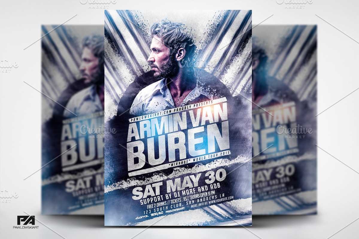 DJ Electro v6 Flyer Templates in Flyer Templates - product preview 8