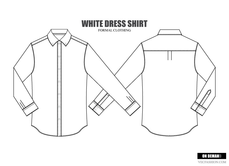 Download Men Dress Shirt Vector Template | Custom-Designed ...
