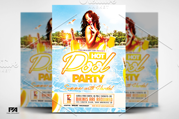 Hot Pool Party PSD Flyer Template