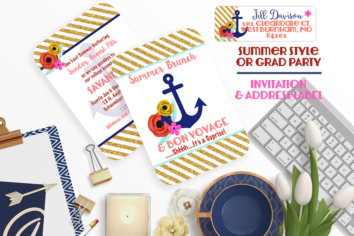 Anchor Love Party Invitation in Card Templates - product preview 8