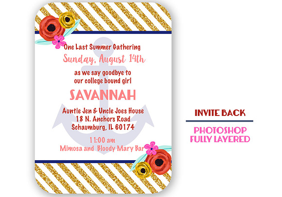 Anchor Love Party Invitation in Card Templates - product preview 2