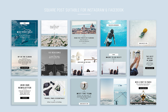 Travel Social Media Pack in Instagram Templates - product preview 1