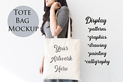 Tote Bag mockup - Woman carrying bag