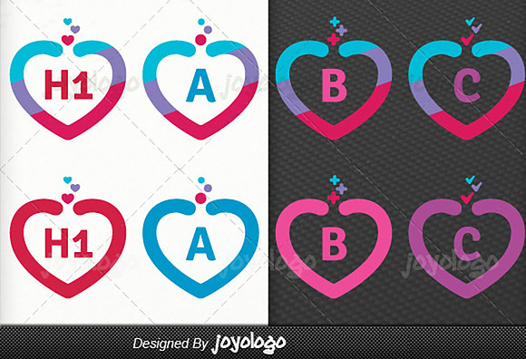 Colorful Flat Love Heart Logo Maker in Logo Templates - product preview 2