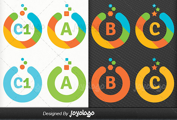 Colorful Flat Circle Logo Maker Set in Logo Templates - product preview 2