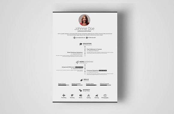 Simple & Clean Resume With MS Word in Resume Templates - product preview 1