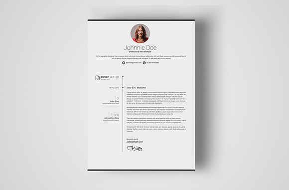 Simple & Clean Resume With MS Word in Resume Templates - product preview 2