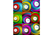 Set of spiral swirl line backgrounds