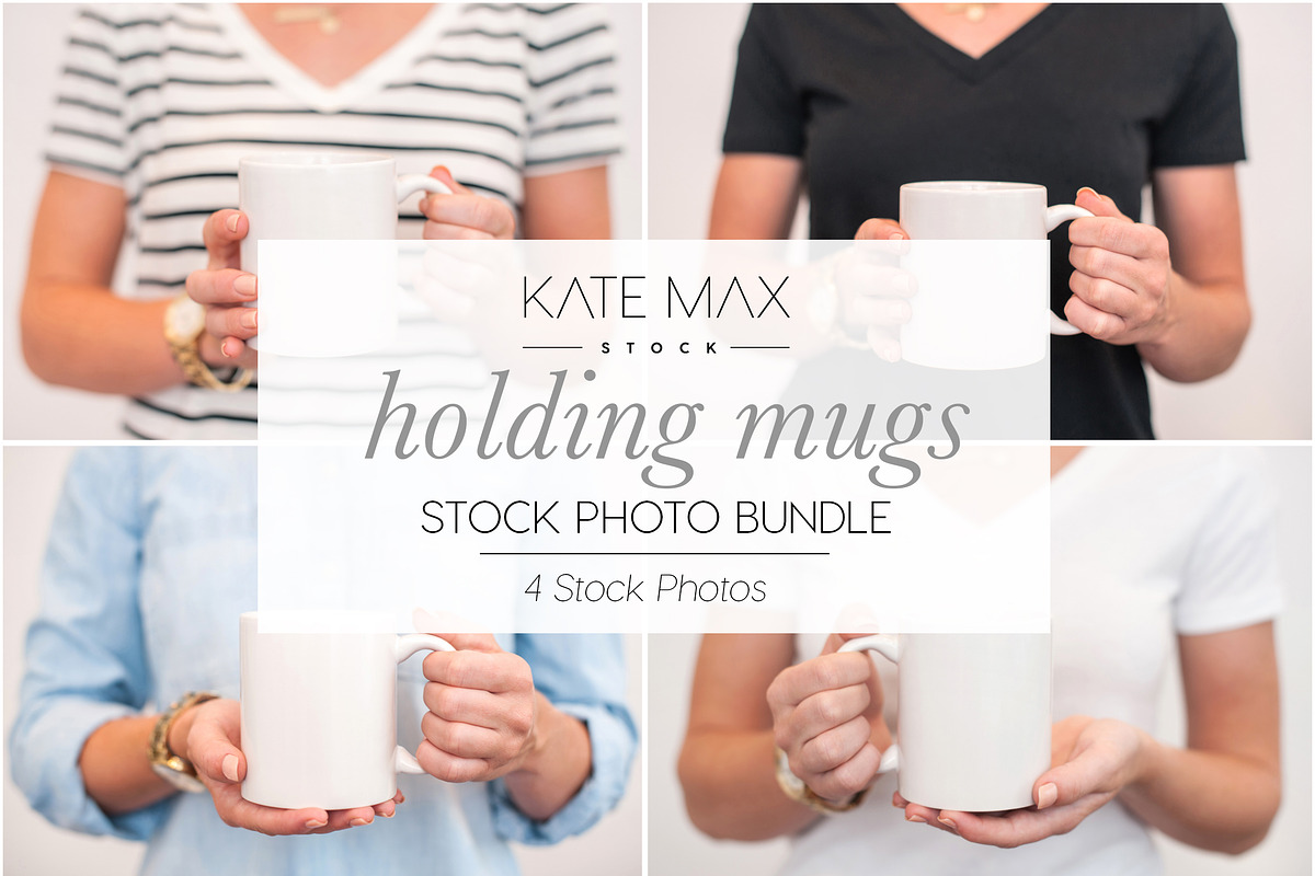 Holding Mugs Stock Photo Bundle in Product Mockups - product preview 8