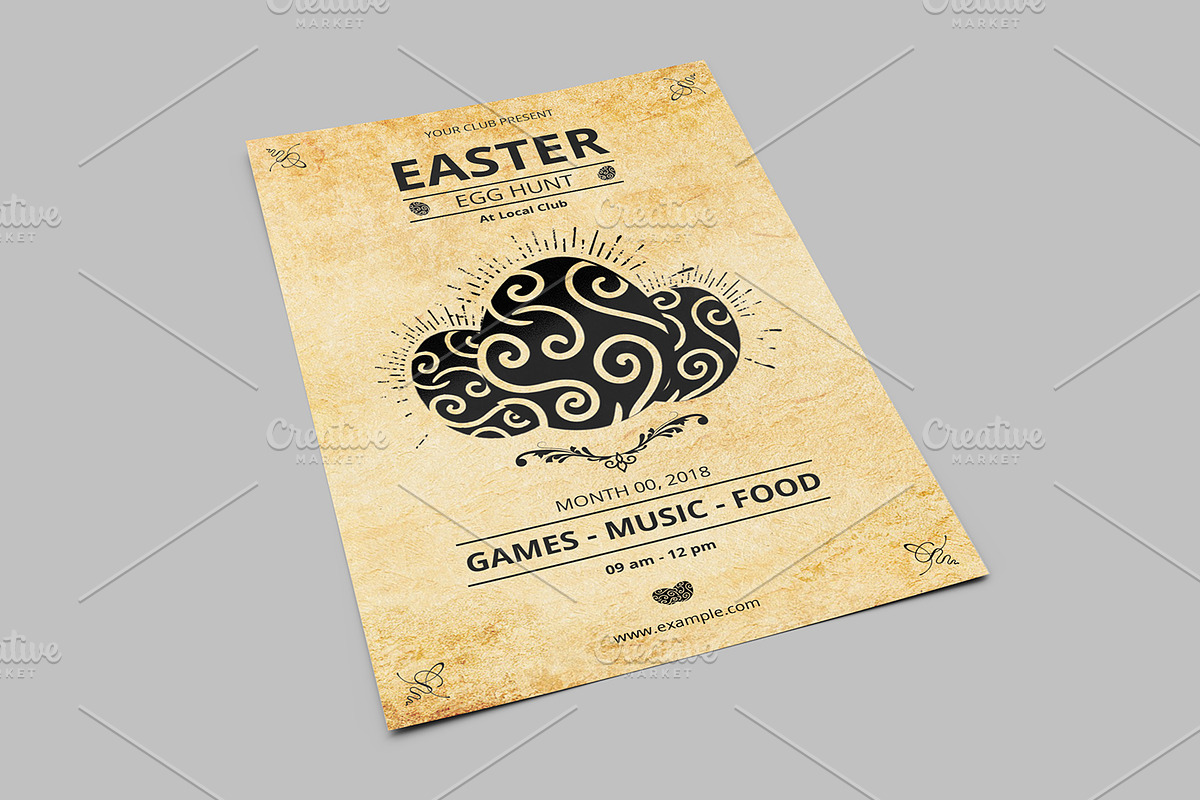 Vintage Easter Party Flyer-V775 in Flyer Templates - product preview 8