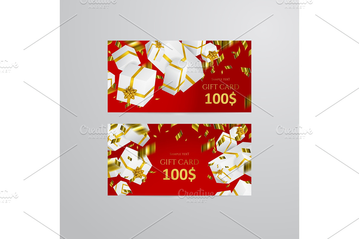 Gift 3D background. Festive box gift card in Objects - product preview 8