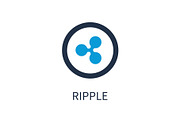 Ripple Icon of Cryptocurrency Vector Illustration