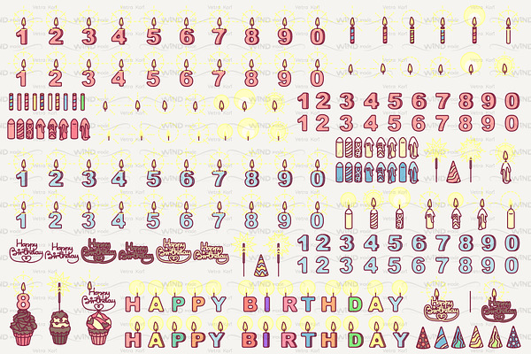 vector Happy Birthday icons