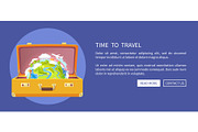 Time to Travel Suitcase Poster Vector Illustration