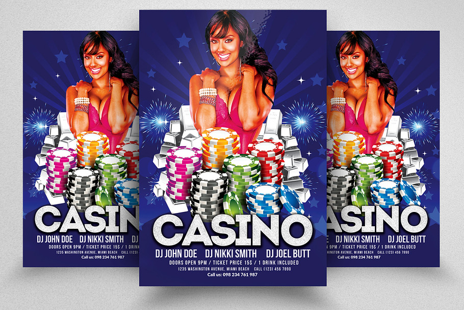 Casino Game Night Flyer Templates