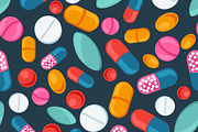Patterns with pills and capsules.