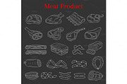 Meat products, vector illustration